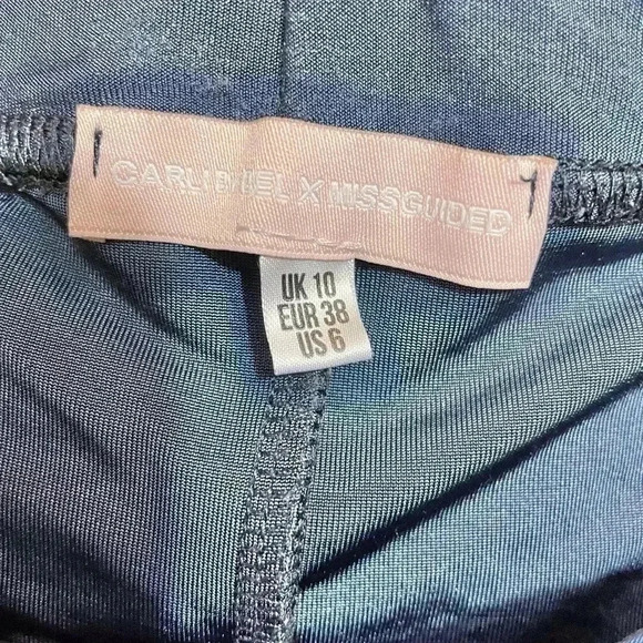 Carli Bybel x Missguided Navy with Pink Stripe Slinky Leggings Size US 6 - Picture 6 of 7